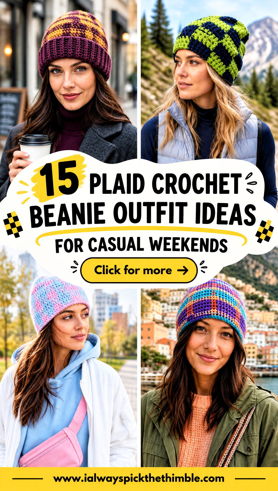 15 Plaid Crochet Beanie Outfit Ideas for Casual Weekends - 15 Plaid Crochet Beanie Outfit Ideas for Casual Weekends