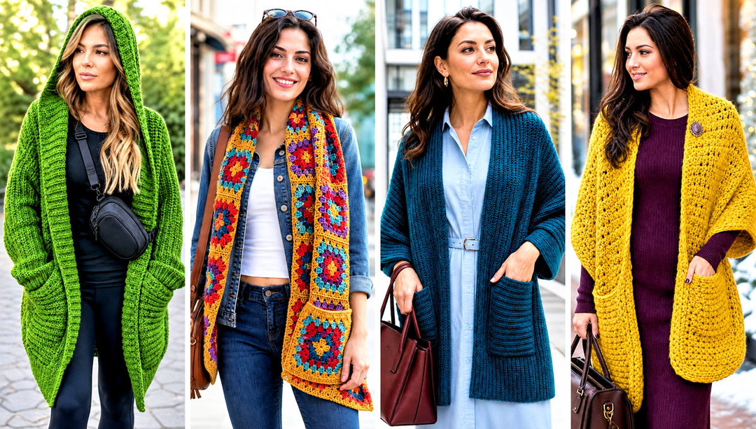 15 Pocket Crochet Shawl Outfit Ideas for Comfy Layering