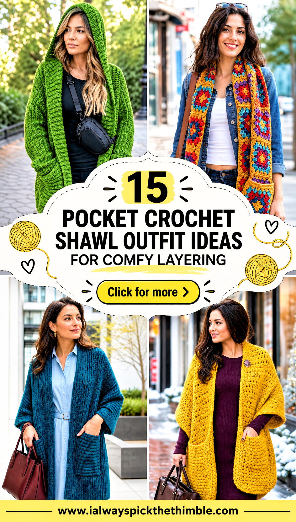 15 Pocket Crochet Shawl Outfit Ideas for Comfy Layering - 15 Pocket Crochet Shawl Outfit Ideas for Comfy Layering