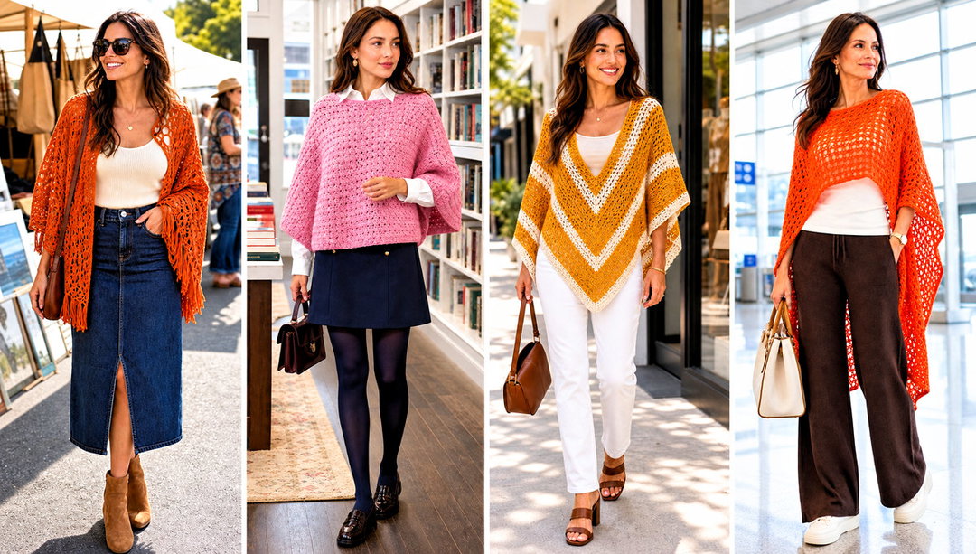 15 Quick Crochet Poncho Outfit Ideas for Layered Looks