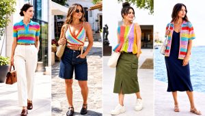 15 Rainbow Crochet Summer Top Outfit Ideas for Beach Days