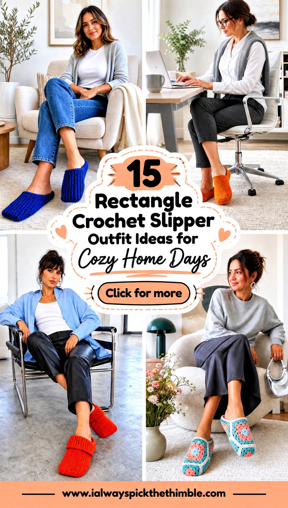 15 Rectangle Crochet Slipper Outfit Ideas for Cozy Home Days - 15 Rectangle Crochet Slipper Outfit Ideas for Cozy Home Days