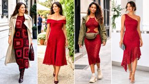 15 Red Crochet Dress Design Outfit Ideas for Date Nights