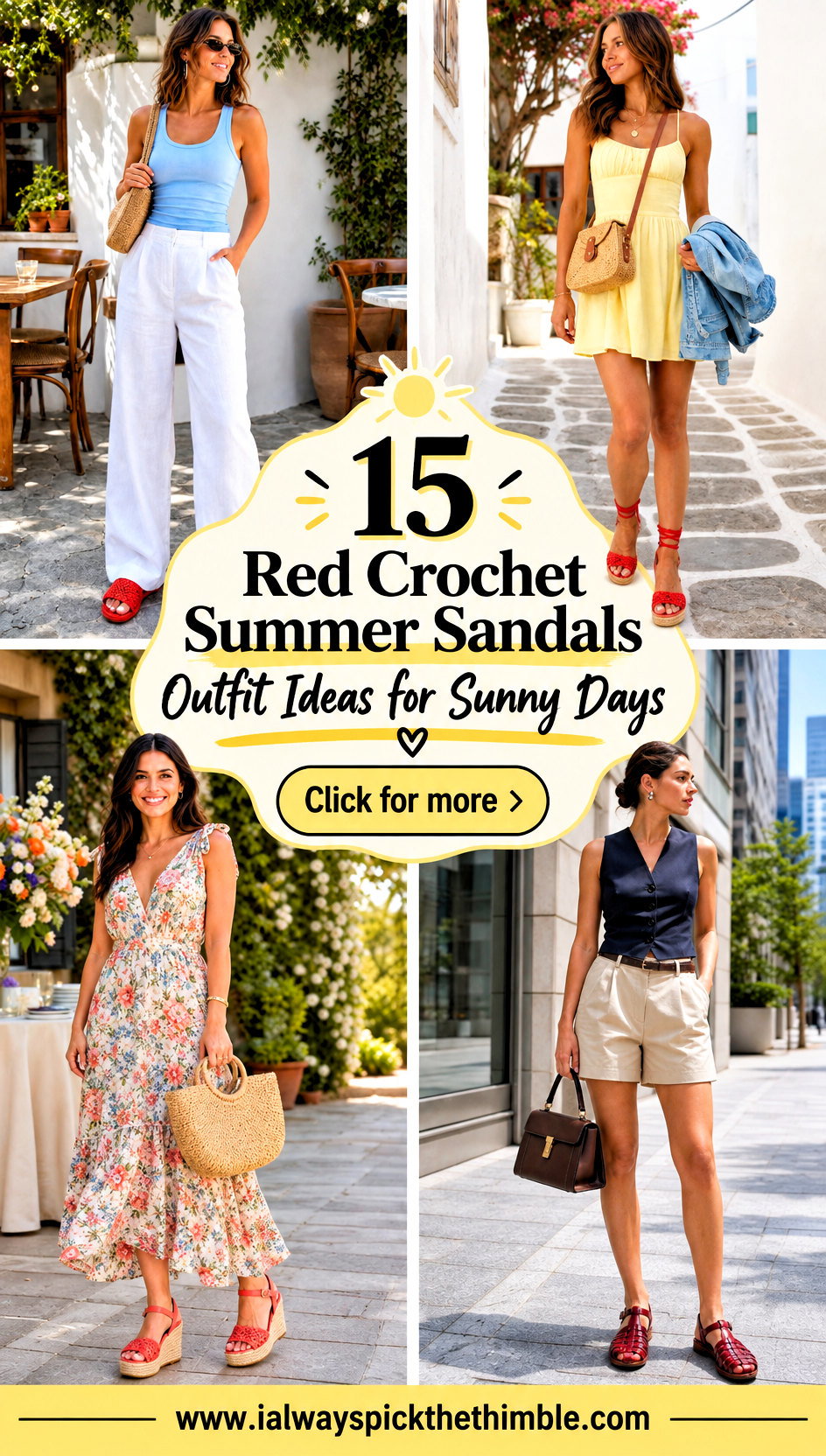 15 Red Crochet Summer Sandals Outfit Ideas for Sunny Days - 15 Red Crochet Summer Sandals Outfit Ideas for Sunny Days