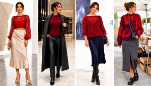 15 Red Crochet Sweater on Hanger Outfit Ideas for Cool Days