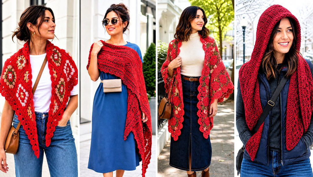 15 Red Crocheted Shawl on Hanger Outfit Ideas for Workdays
