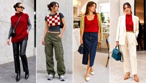 15 Red Crocheted Sweater Vest Outfit Ideas for Cool Days