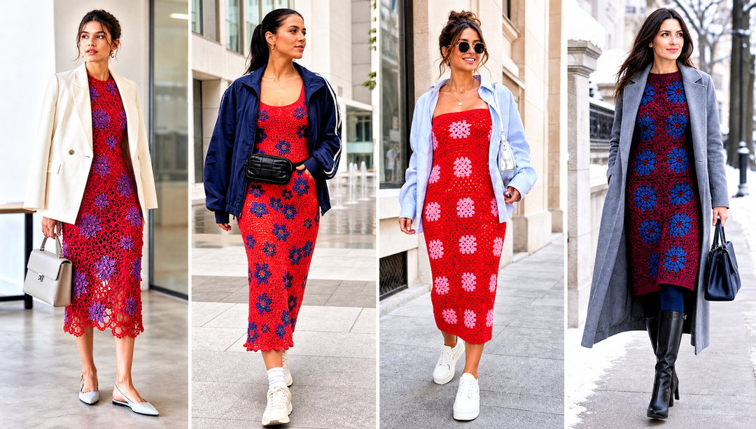 15 Red Floral Crochet Dress Outfit Ideas for Garden Parties