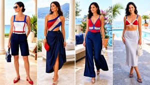 15 Red White Blue Crochet Swimwear Outfit Ideas for the Pool