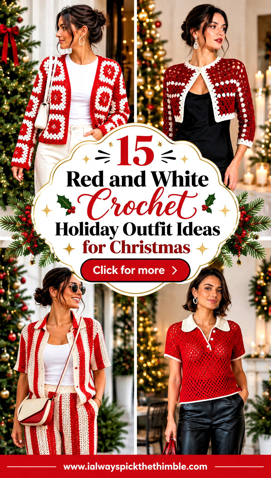 15 Red and White Crochet Holiday Outfit Ideas for Christmas - 15 Red and White Crochet Holiday Outfit Ideas for Christmas
