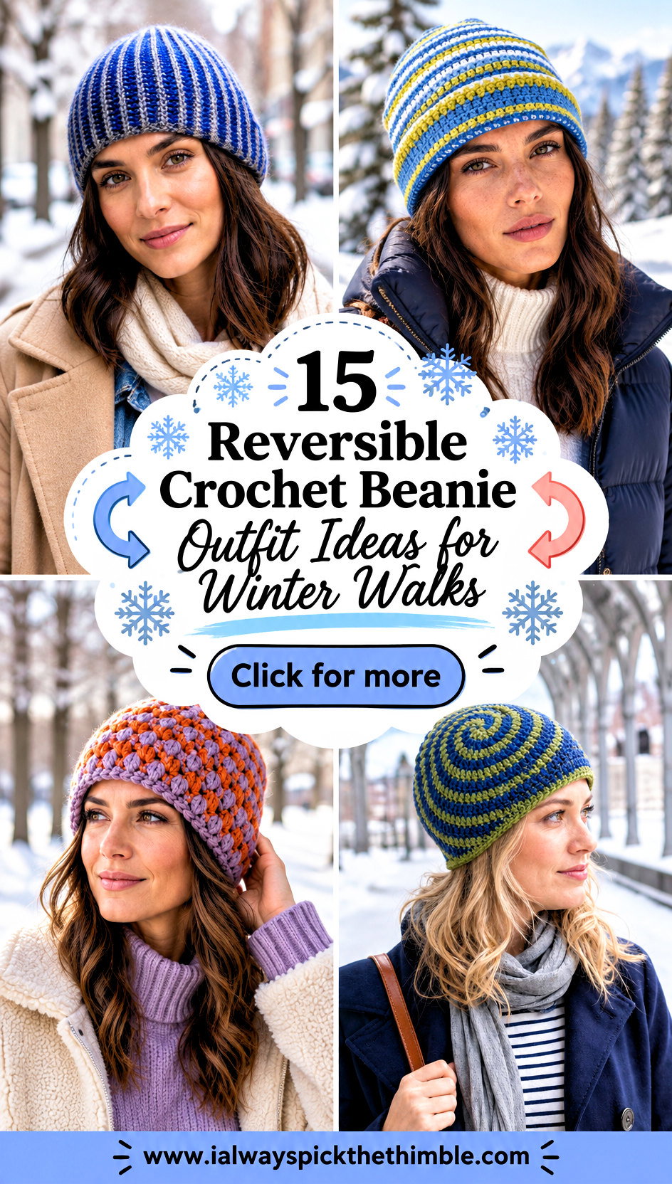 15 Reversible Crochet Beanie Outfit Ideas for Winter Walks - 15 Reversible Crochet Beanie Outfit Ideas for Winter Walks