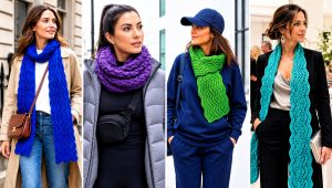 15 Ripple Stitch Crochet Scarf Outfit Ideas for Cozy Layers