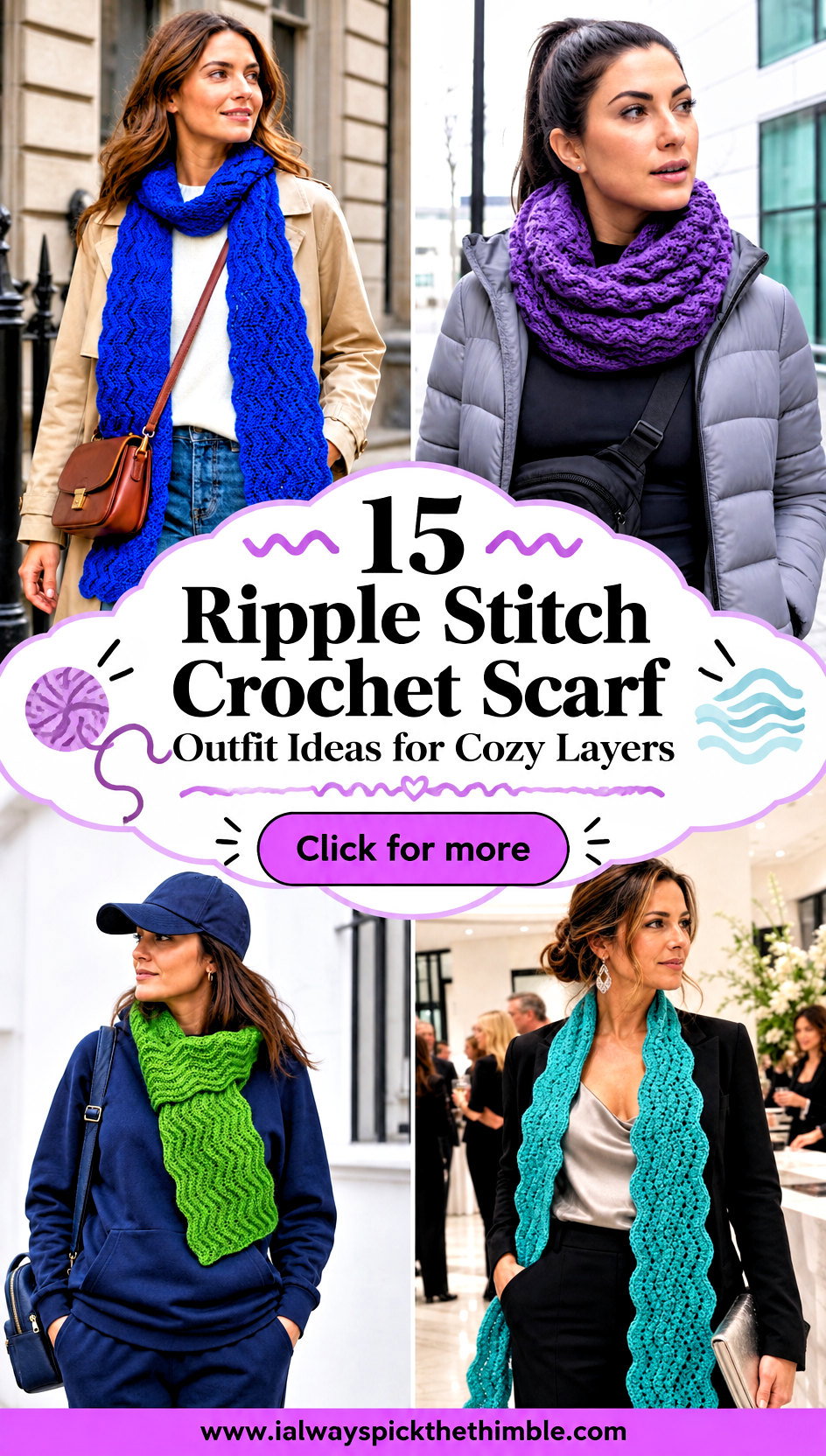 15 Ripple Stitch Crochet Scarf Outfit Ideas for Cozy Layers - 15 Ripple Stitch Crochet Scarf Outfit Ideas for Cozy Layers
