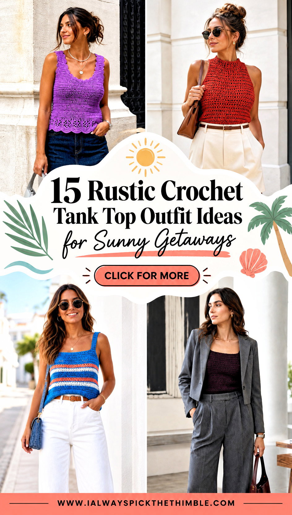 15 Rustic Crochet Tank Top Outfit Ideas for Sunny Getaways - 15 Rustic Crochet Tank Top Outfit Ideas for Sunny Getaways
