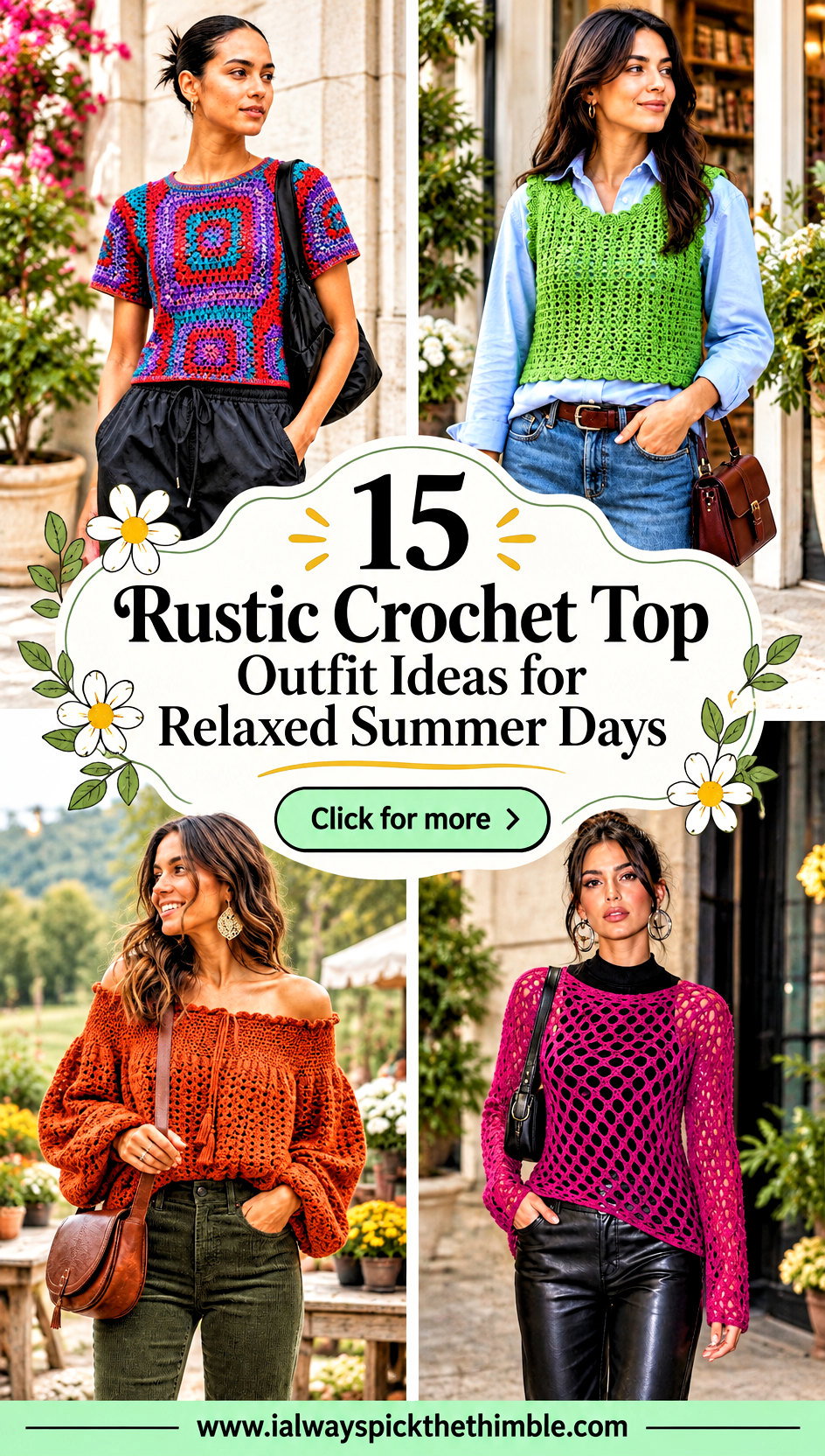 15 Rustic Crochet Top Outfit Ideas for Relaxed Summer Days - 15 Rustic Crochet Top Outfit Ideas for Relaxed Summer Days