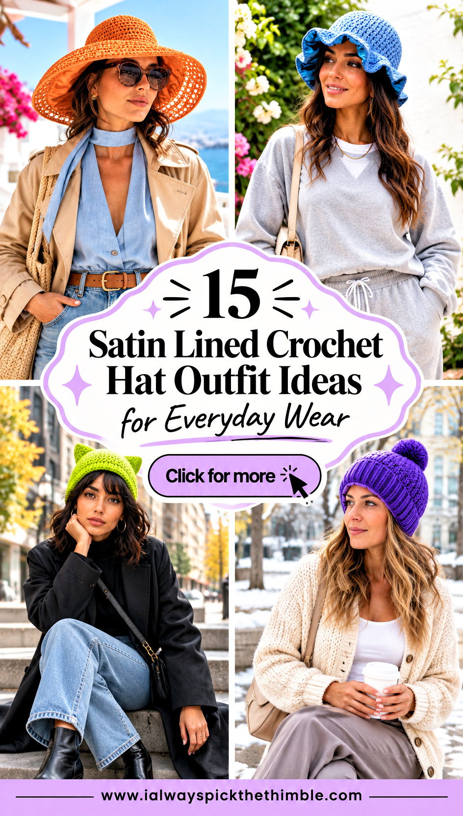 15 Satin Lined Crochet Hat Outfit Ideas for Everyday Wear - 15 Satin Lined Crochet Hat Outfit Ideas for Everyday Wear