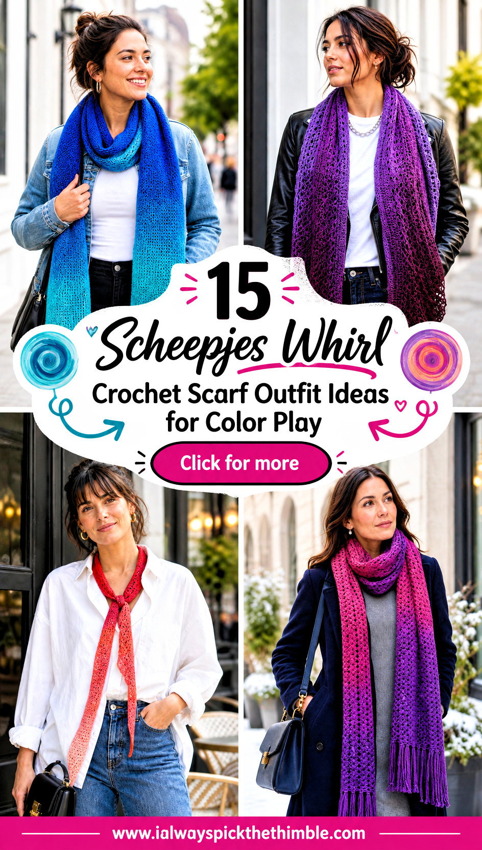 15 Scheepjes Whirl Crochet Scarf Outfit Ideas for Color Play - 15 Scheepjes Whirl Crochet Scarf Outfit Ideas for Color Play