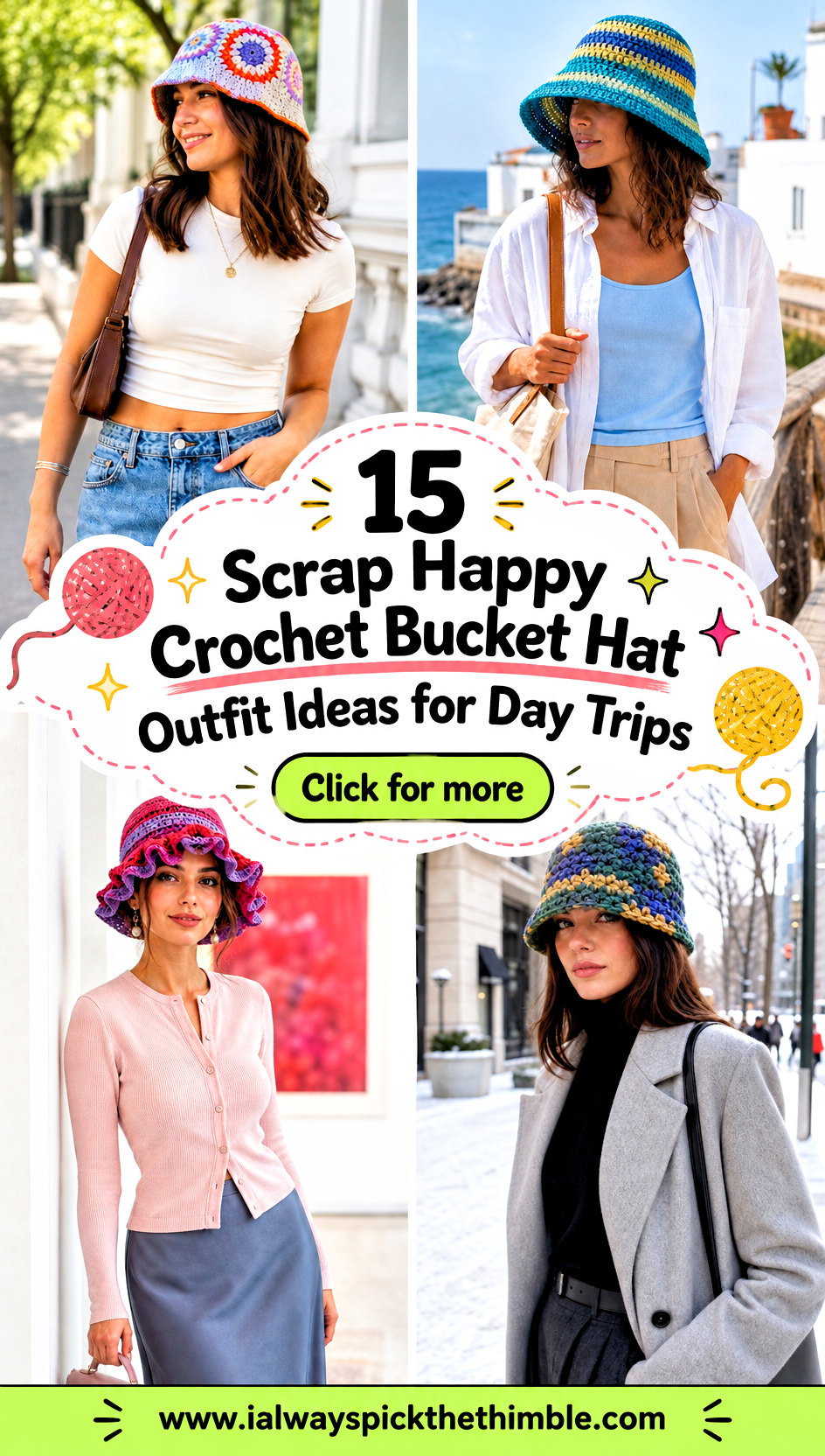 15 Scrap Happy Crochet Bucket Hat Outfit Ideas for Day Trips - 15 Scrap Happy Crochet Bucket Hat Outfit Ideas for Day Trips