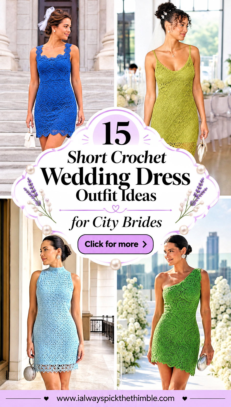 15 Short Crochet Wedding Dress Outfit Ideas for City Brides - 15 Short Crochet Wedding Dress Outfit Ideas for City Brides