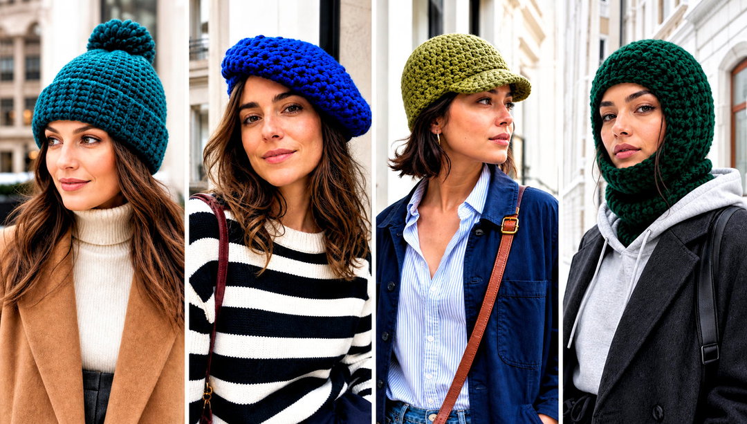 15 Simple Chunky Crochet Hat Outfit Ideas for Cold Days