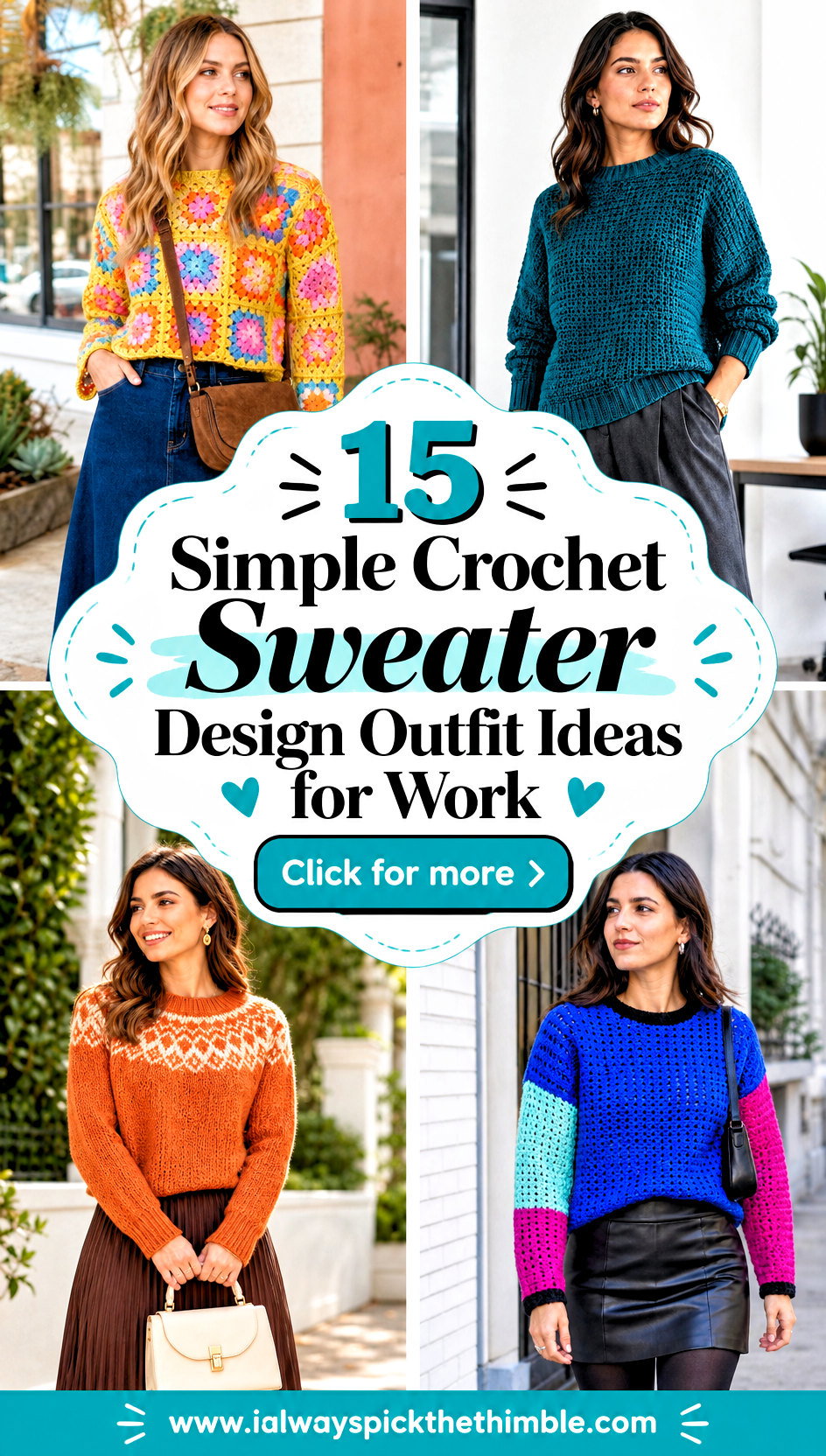 15 Simple Crochet Sweater Design Outfit Ideas for Work - 15 Simple Crochet Sweater Design Outfit Ideas for Work
