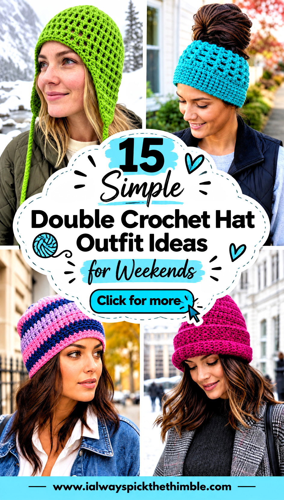 15 Simple Double Crochet Hat Outfit Ideas for Weekends - 15 Simple Double Crochet Hat Outfit Ideas for Weekends