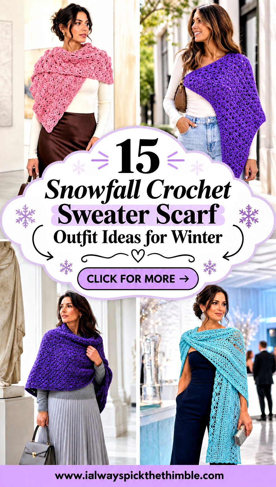 15 Snowfall Crochet Sweater Scarf Outfit Ideas for Winter - 15 Snowfall Crochet Sweater Scarf Outfit Ideas for Winter