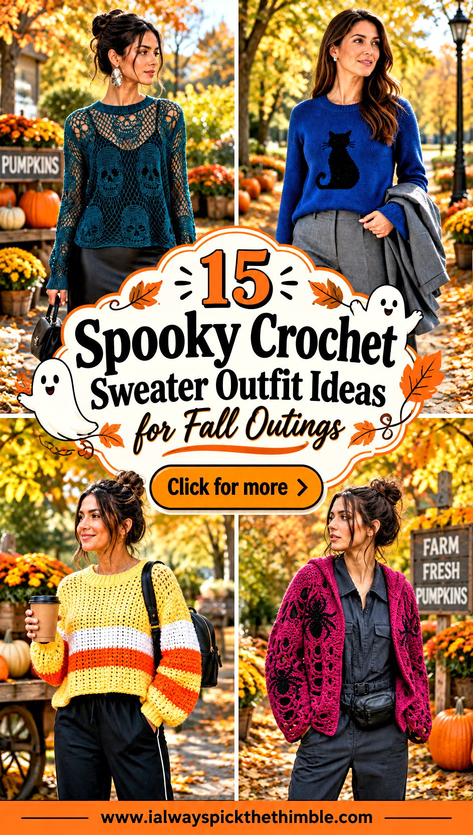 15 Spooky Crochet Sweater Outfit Ideas for Fall Outings - 15 Spooky Crochet Sweater Outfit Ideas for Fall Outings