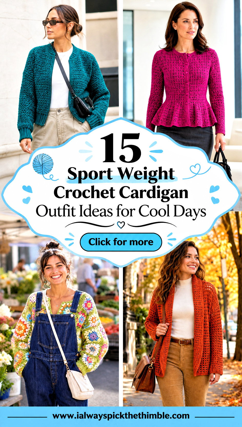 15 Sport Weight Crochet Cardigan Outfit Ideas for Cool Days - 15 Sport Weight Crochet Cardigan Outfit Ideas for Cool Days