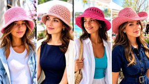 15 Spring Pink Crochet Hat Outfit Ideas for Casual Days