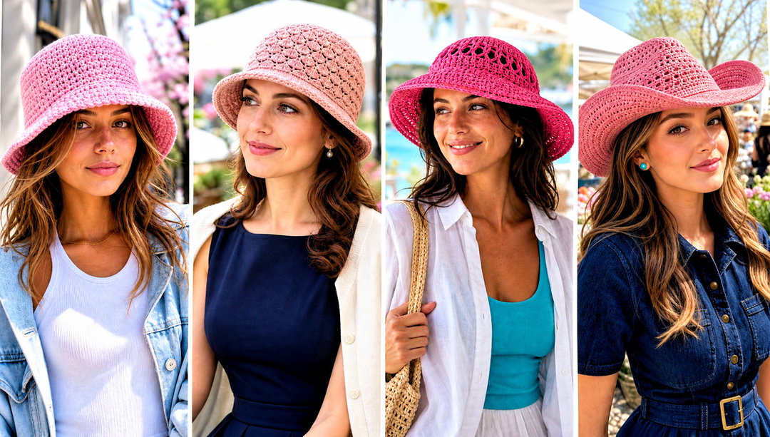 15 Spring Pink Crochet Hat Outfit Ideas for Casual Days