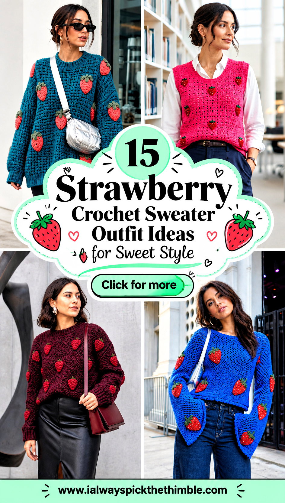 15 Strawberry Crochet Sweater Outfit Ideas for Sweet Style - 15 Strawberry Crochet Sweater Outfit Ideas for Sweet Style