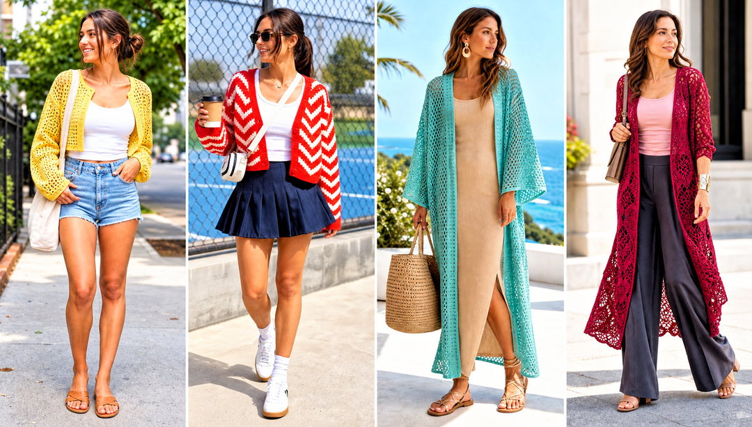15 Summer Crochet Cardigan Design Outfit Ideas for Evenings
