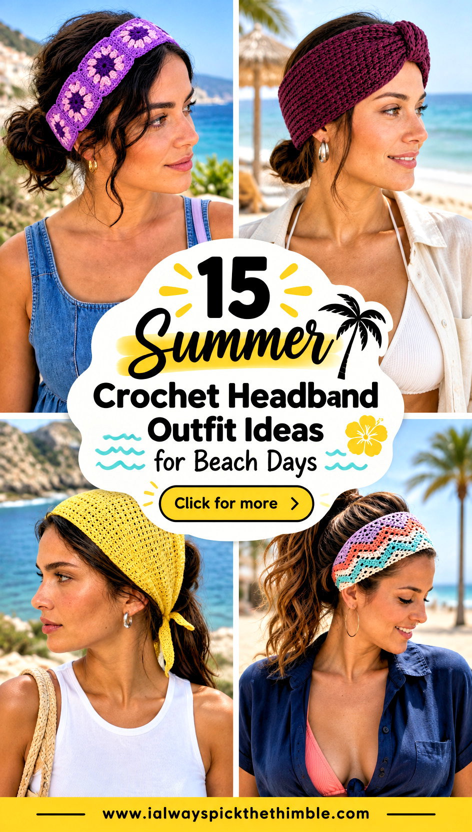 15 Summer Crochet Headband Outfit Ideas for Beach Days - 15 Summer Crochet Headband Outfit Ideas for Beach Days