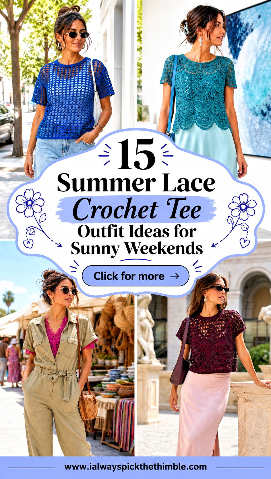 15 Summer Lace Crochet Tee Outfit Ideas for Sunny Weekends - 15 Summer Lace Crochet Tee Outfit Ideas for Sunny Weekends