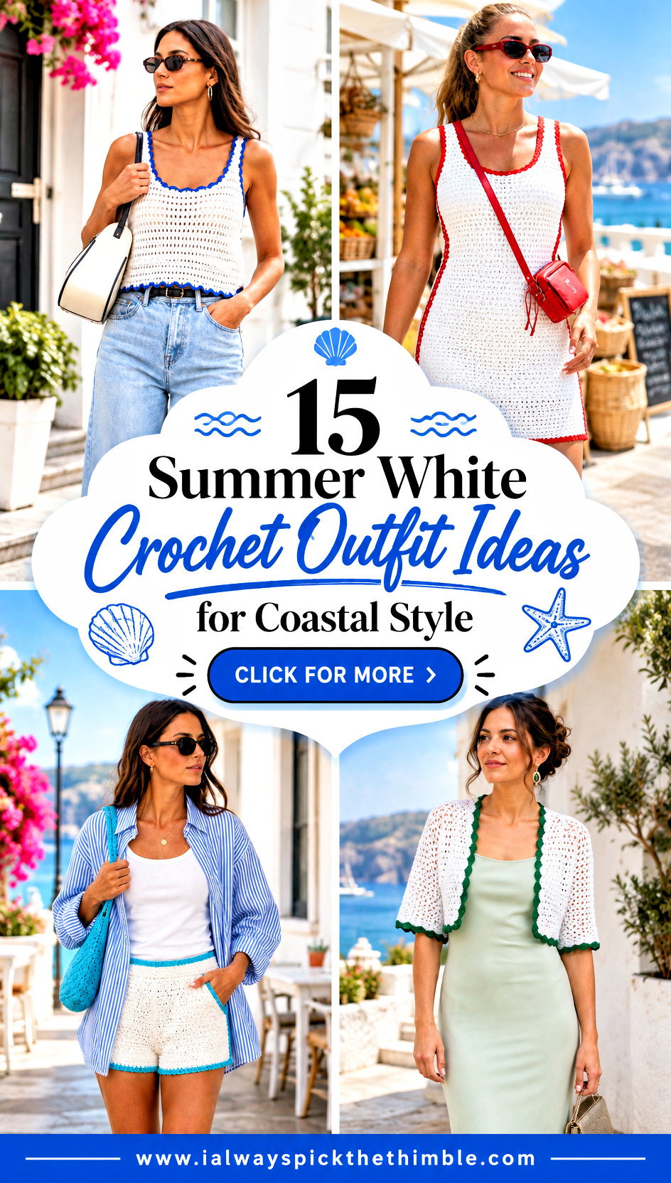 15 Summer White Crochet Outfit Ideas for Coastal Style - 15 Summer White Crochet Outfit Ideas for Coastal Style