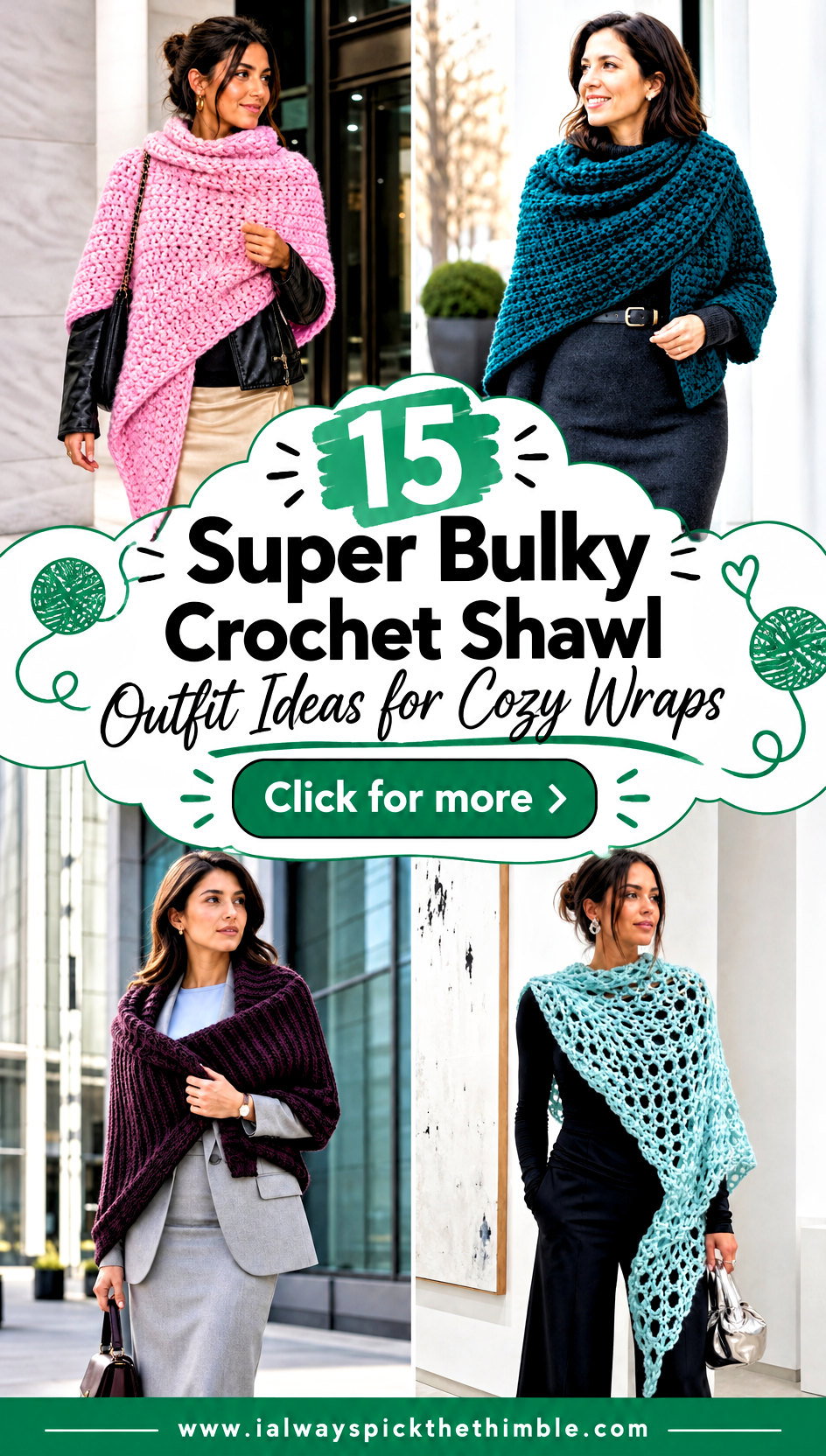 15 Super Bulky Crochet Shawl Outfit Ideas for Cozy Wraps - 15 Super Bulky Crochet Shawl Outfit Ideas for Cozy Wraps