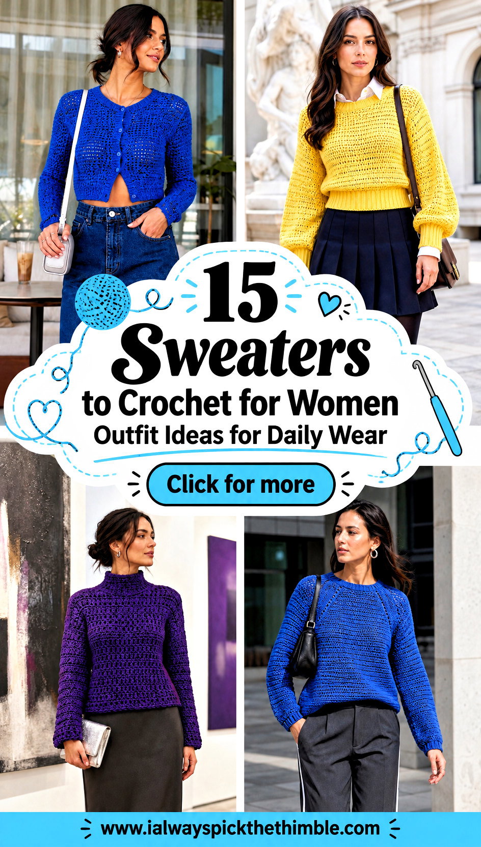 15 Sweaters to Crochet for Women Outfit Ideas for Daily Wear - 15 Sweaters to Crochet for Women Outfit Ideas for Daily Wear