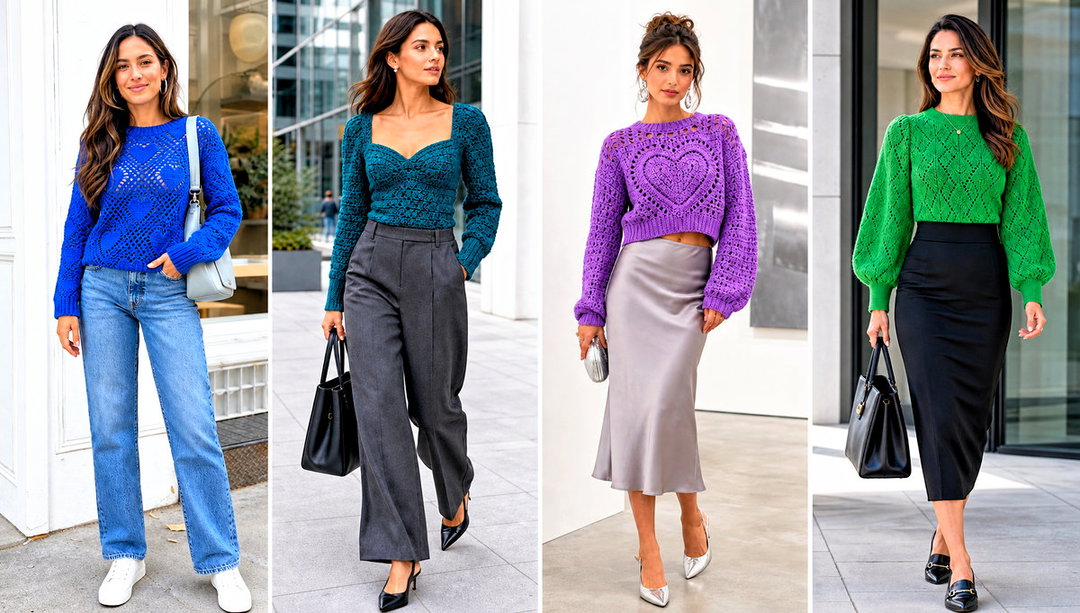15 Sweetheart Crochet Sweater Outfit Ideas for Date Nights
