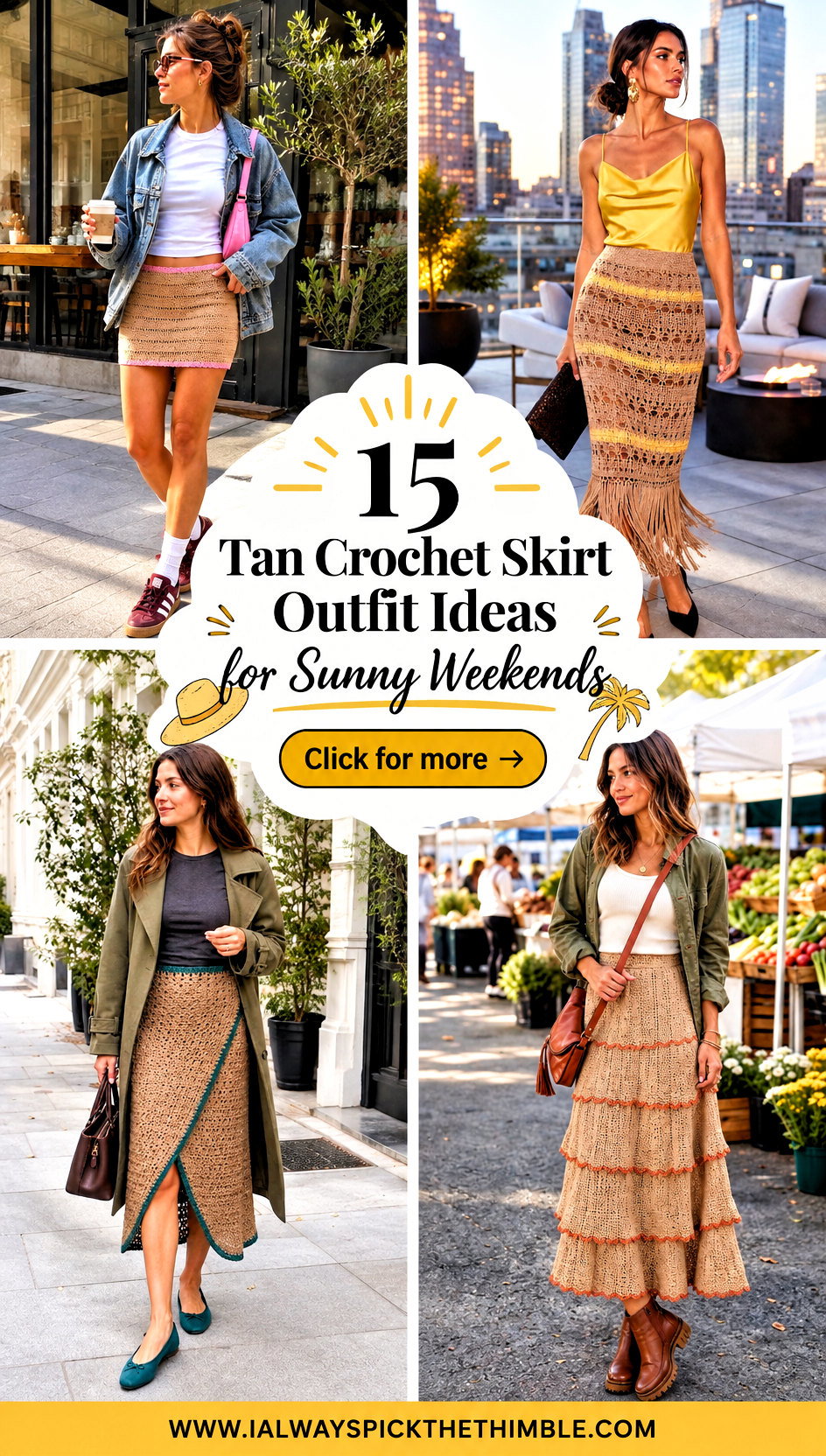 15 Tan Crochet Skirt Outfit Ideas for Sunny Weekends - 15 Tan Crochet Skirt Outfit Ideas for Sunny Weekends