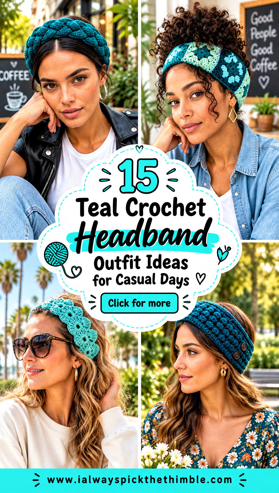15 Teal Crochet Headband Outfit Ideas for Casual Days - 15 Teal Crochet Headband Outfit Ideas for Casual Days