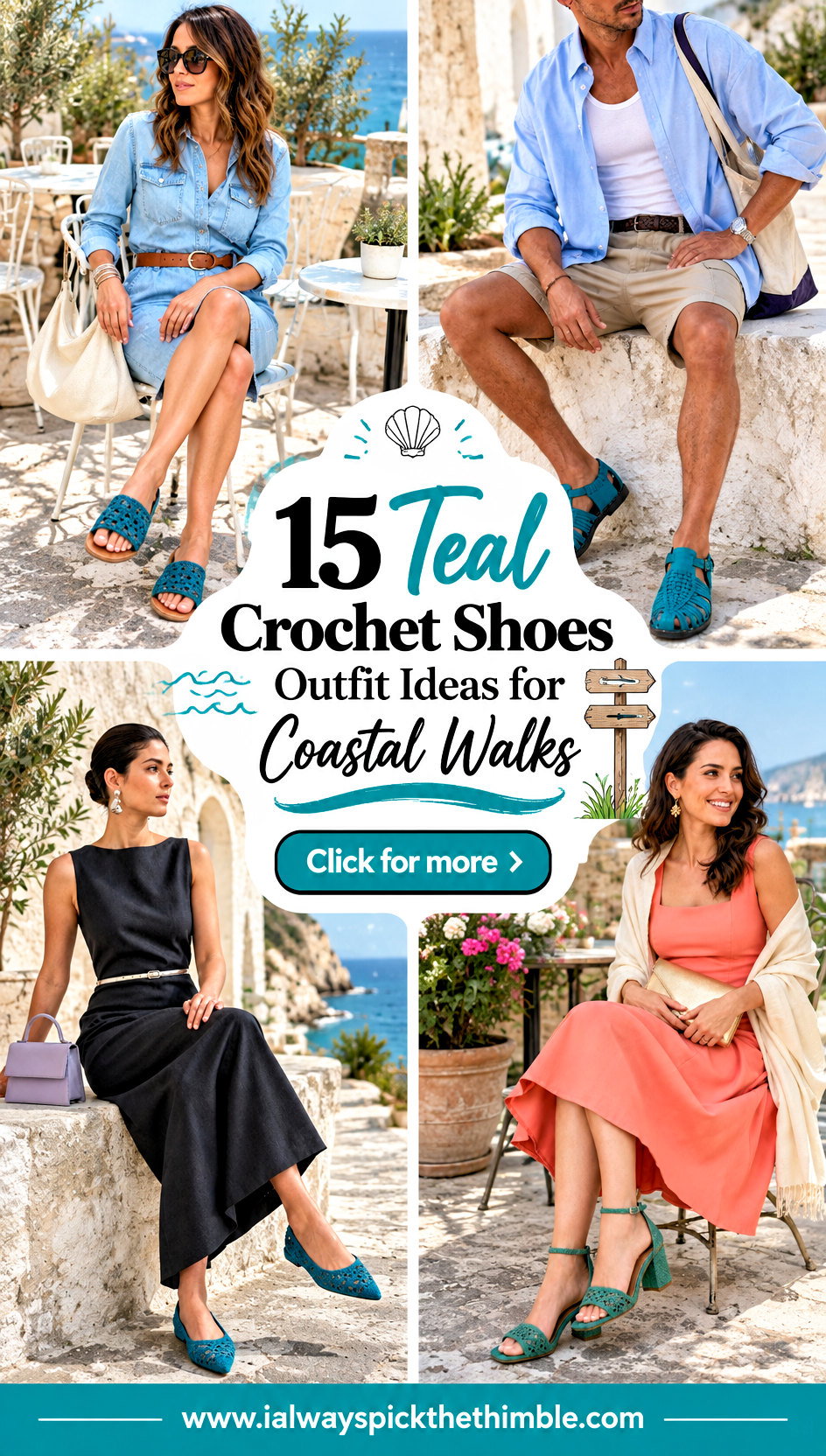 15 Teal Crochet Shoes Outfit Ideas for Coastal Walks - 15 Teal Crochet Shoes Outfit Ideas for Coastal Walks