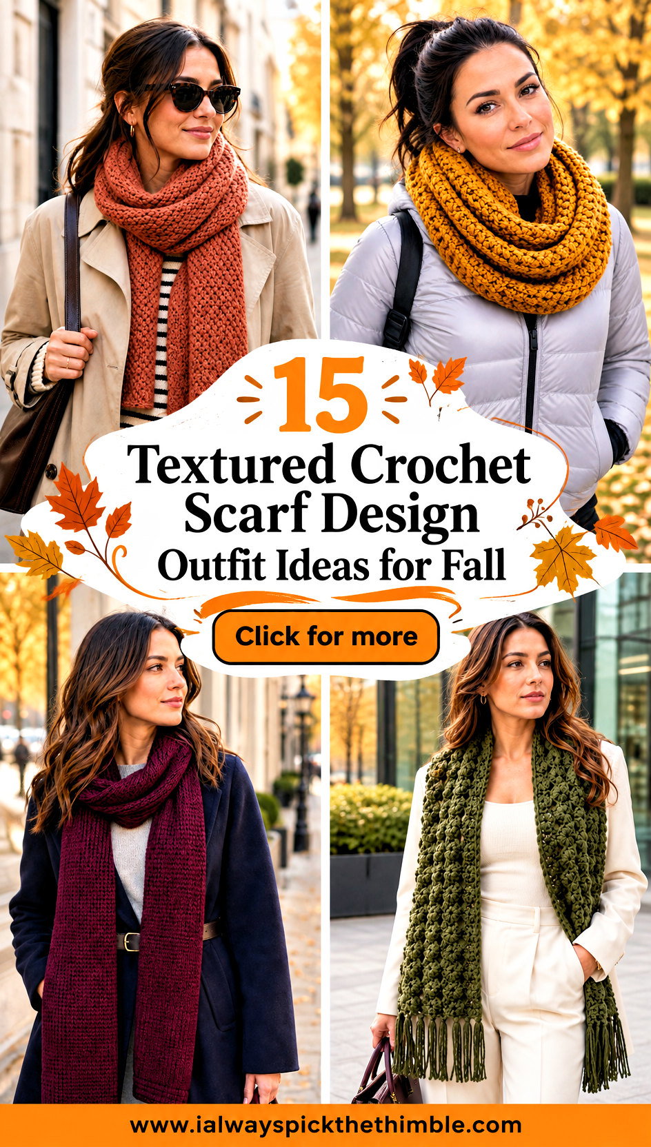 15 Textured Crochet Scarf Design Outfit Ideas for Fall - 15 Textured Crochet Scarf Design Outfit Ideas for Fall