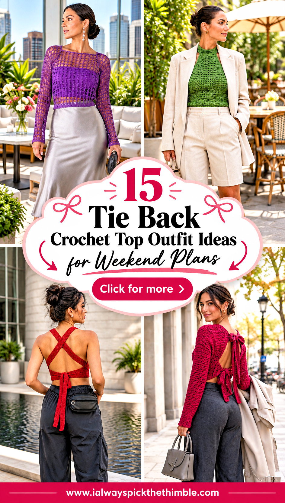 15 Tie Back Crochet Top Outfit Ideas for Weekend Plans - 15 Tie Back Crochet Top Outfit Ideas for Weekend Plans