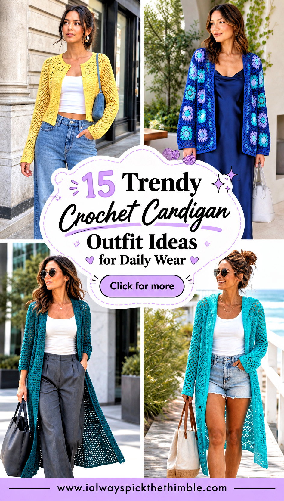 15 Trendy Crochet Cardigan Outfit Ideas for Daily Wear - 15 Trendy Crochet Cardigan Outfit Ideas for Daily Wear