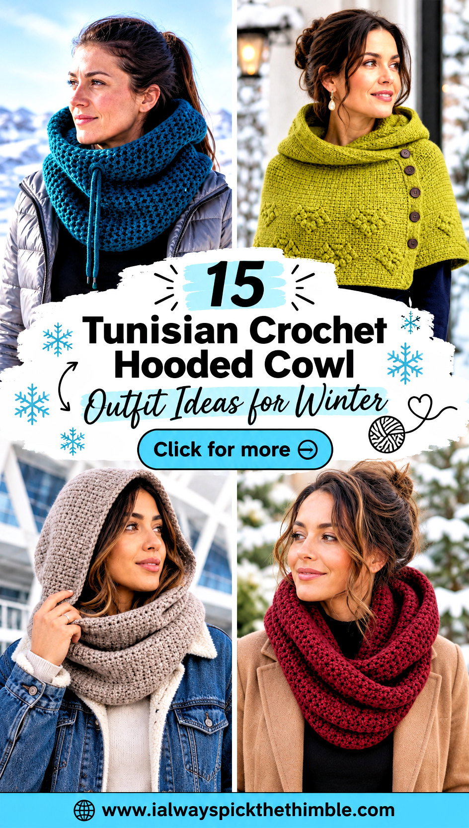 15 Tunisian Crochet Hooded Cowl Outfit Ideas for Winter - 15 Tunisian Crochet Hooded Cowl Outfit Ideas for Winter