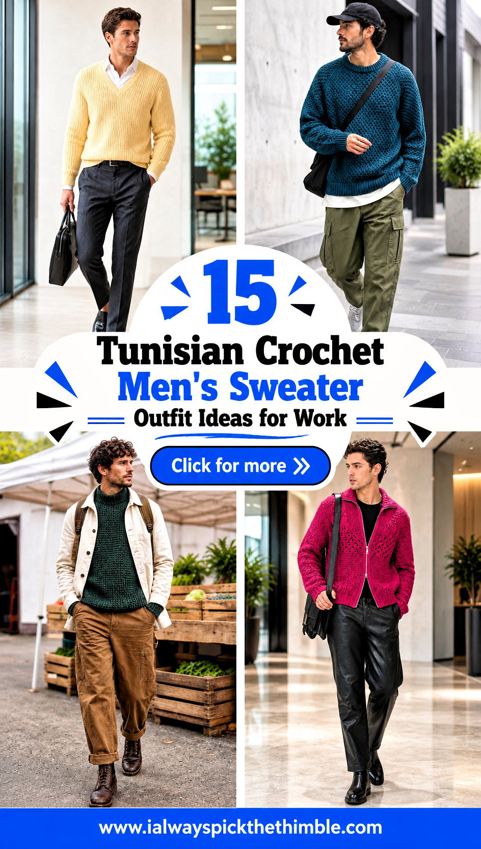 15 Tunisian Crochet Mens Sweater Outfit Ideas for Work - 15 Tunisian Crochet Men’s Sweater Outfit Ideas for Work