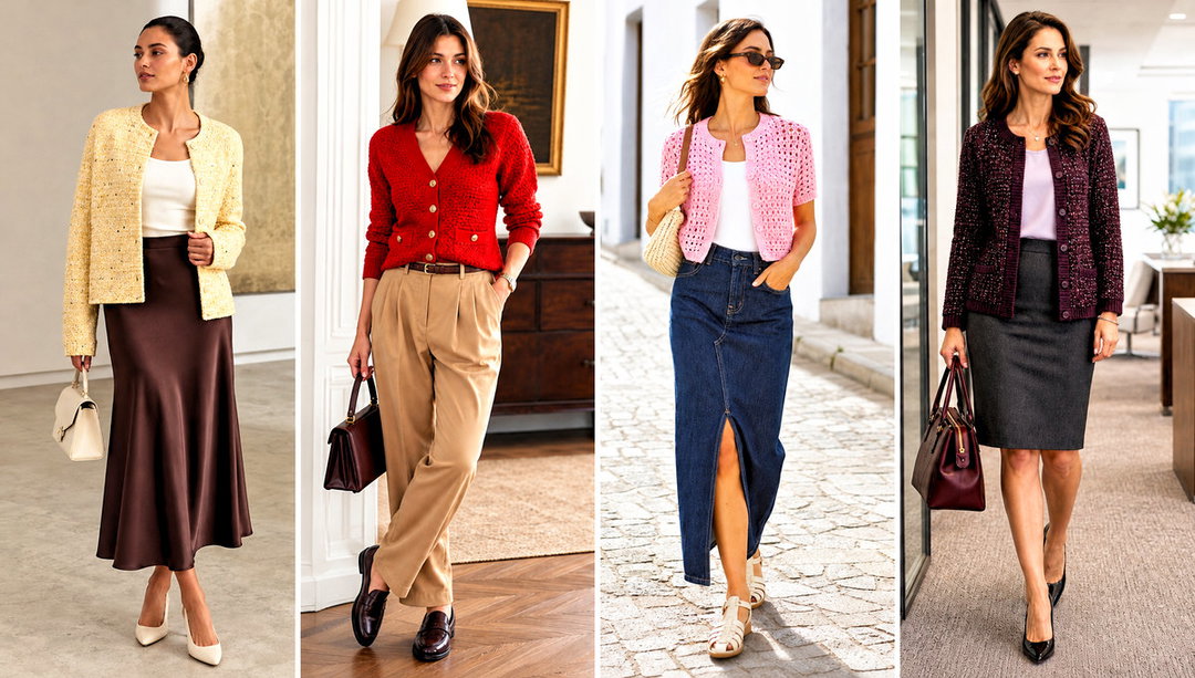 15 Tweed Crochet Cardi Outfit Ideas for Cozy Weekends
