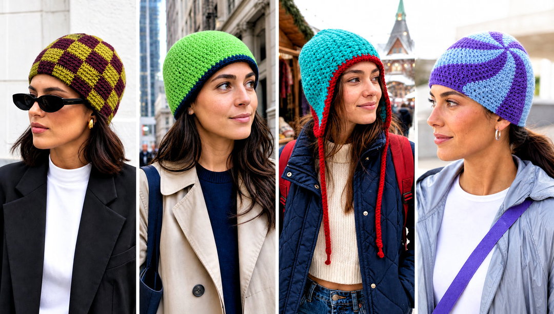 15 Two Tone Crochet Beanie Outfit Ideas for Cold Days
