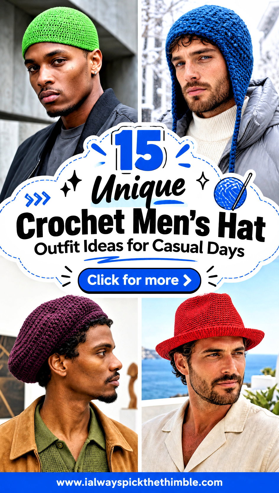 15 Unique Crochet Mens Hat Outfit Ideas for Casual Days - 15 Unique Crochet Men’s Hat Outfit Ideas for Casual Days